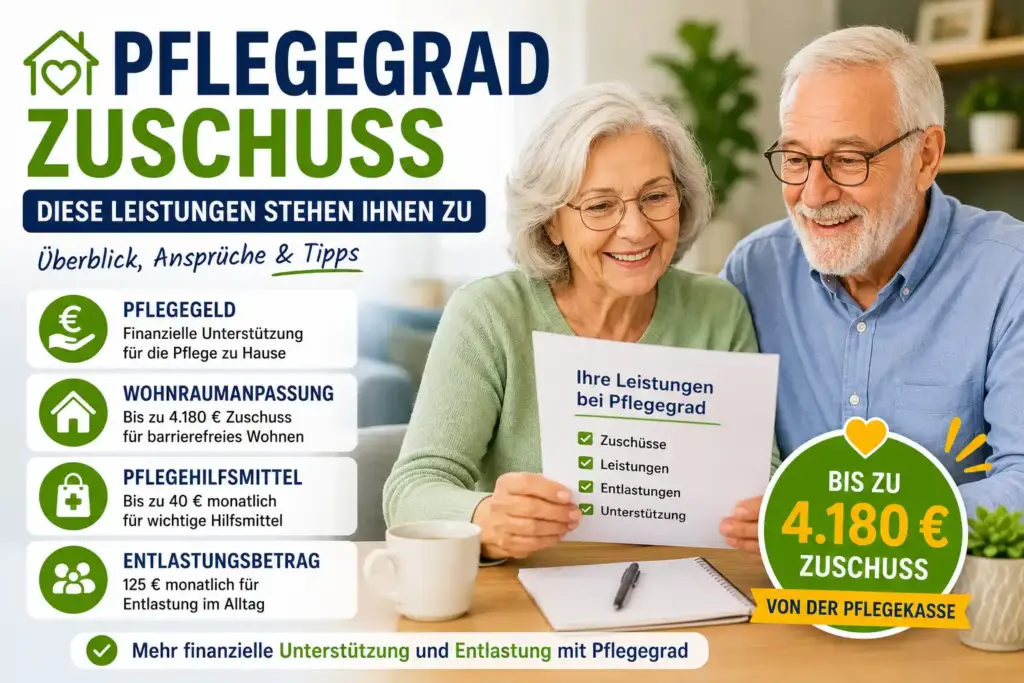 Pflegegrad Zuschuss und Leistungen der Pflegekasse im Überblick