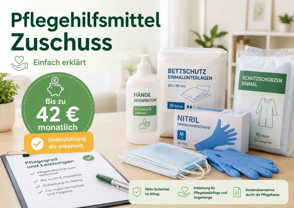 Pflegehilfsmittel Zuschuss der Pflegekasse bis 42 Euro monatlich