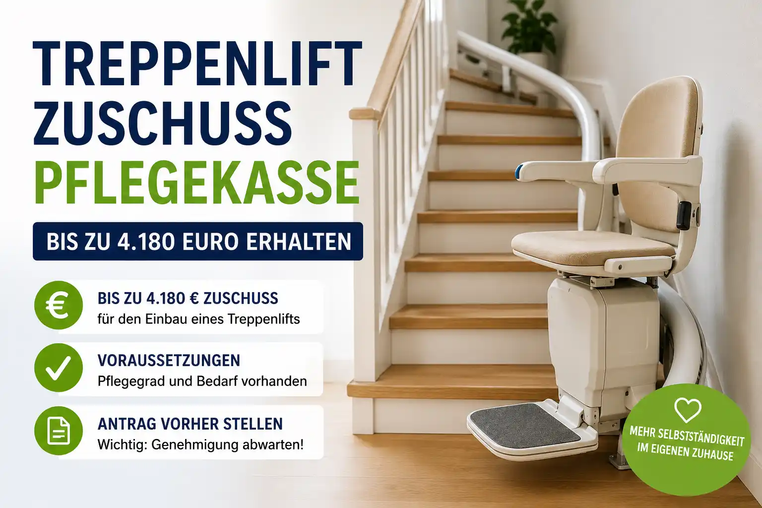 Treppenlift Zuschuss der Pflegekasse bei Pflegegrad
