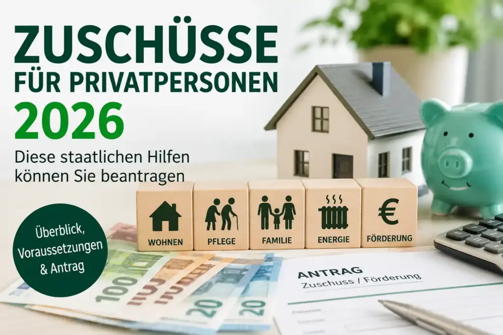 Zuschüsse für Privatpersonen 2026 und staatliche Hilfen im Überblick