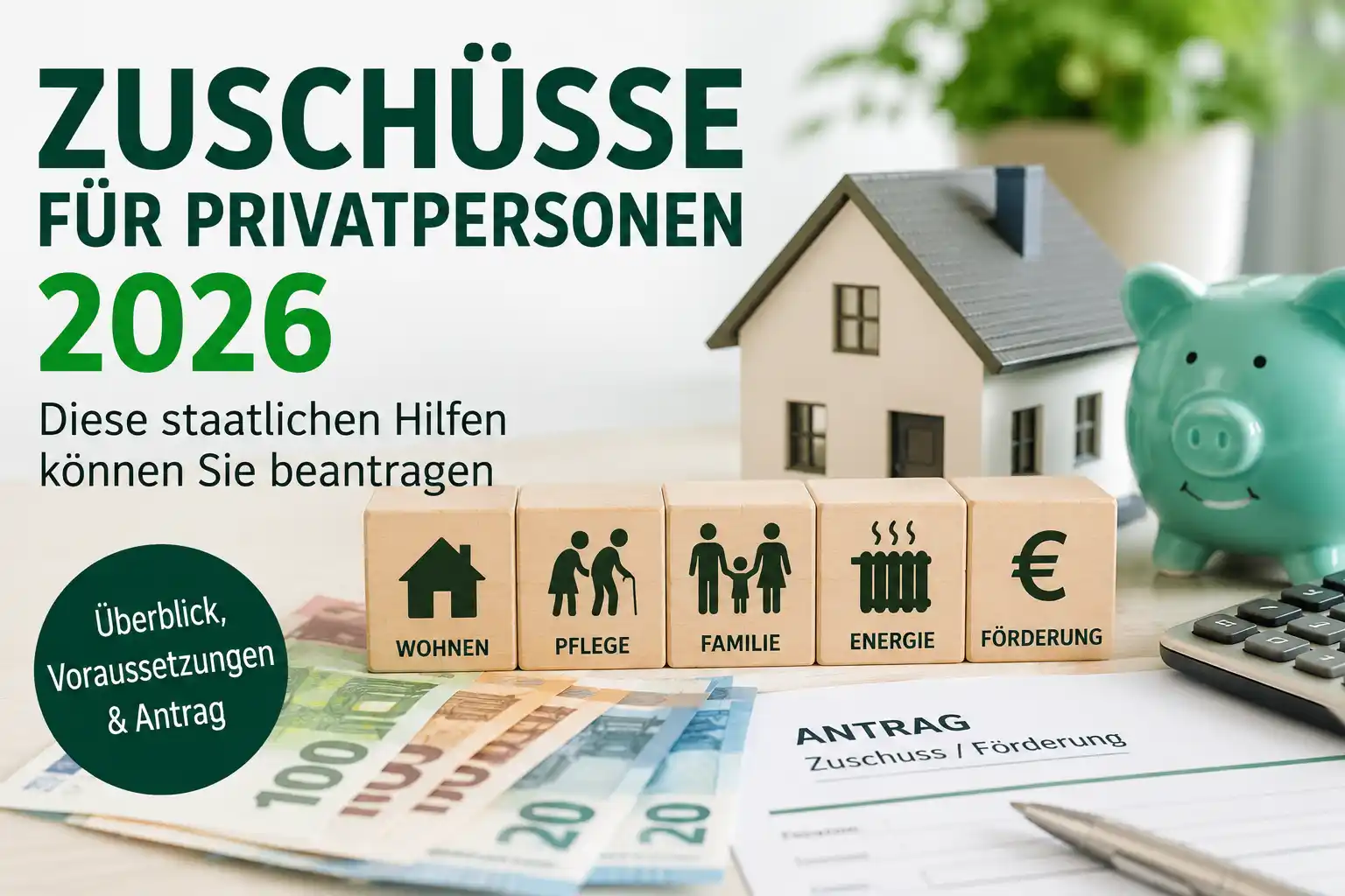 Zuschüsse für Privatpersonen 2026 und staatliche Hilfen im Überblick